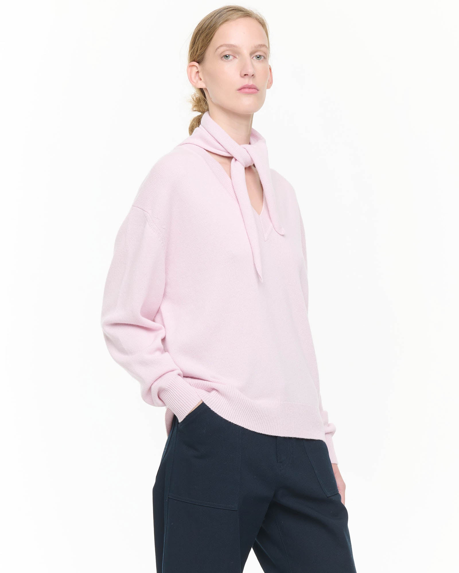 Long Sleeve Foulard Knit Top