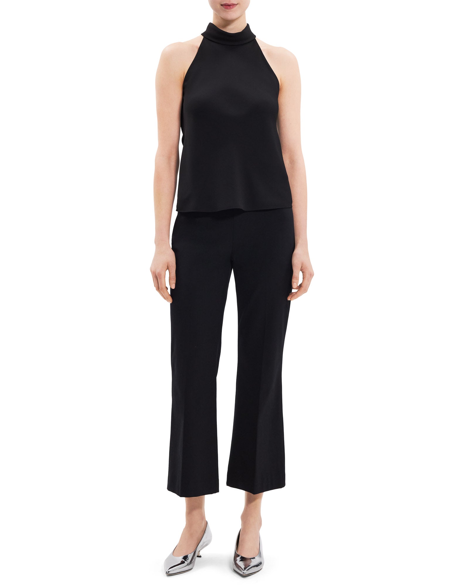 Black turtleneck halter top clearance