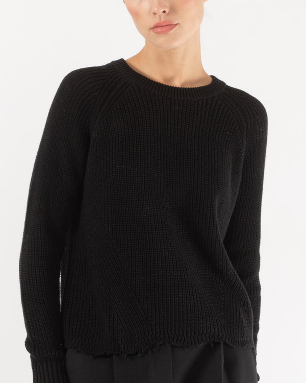 Distressed Scallop Shaker Sweater