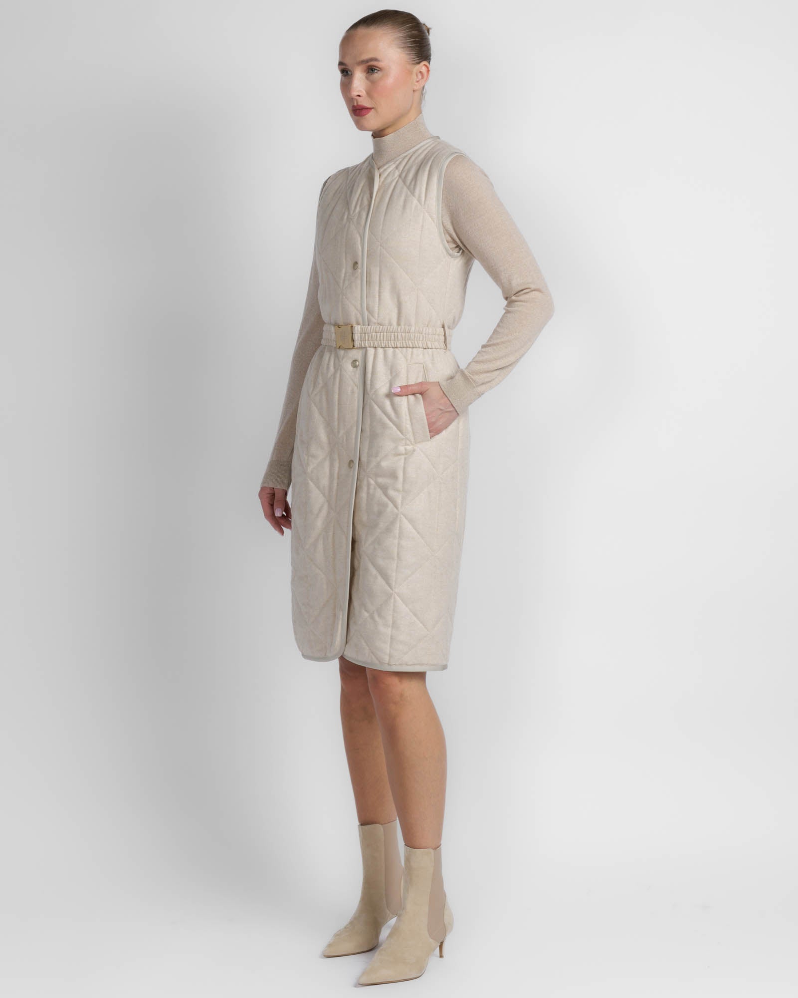 Button Belt Dress