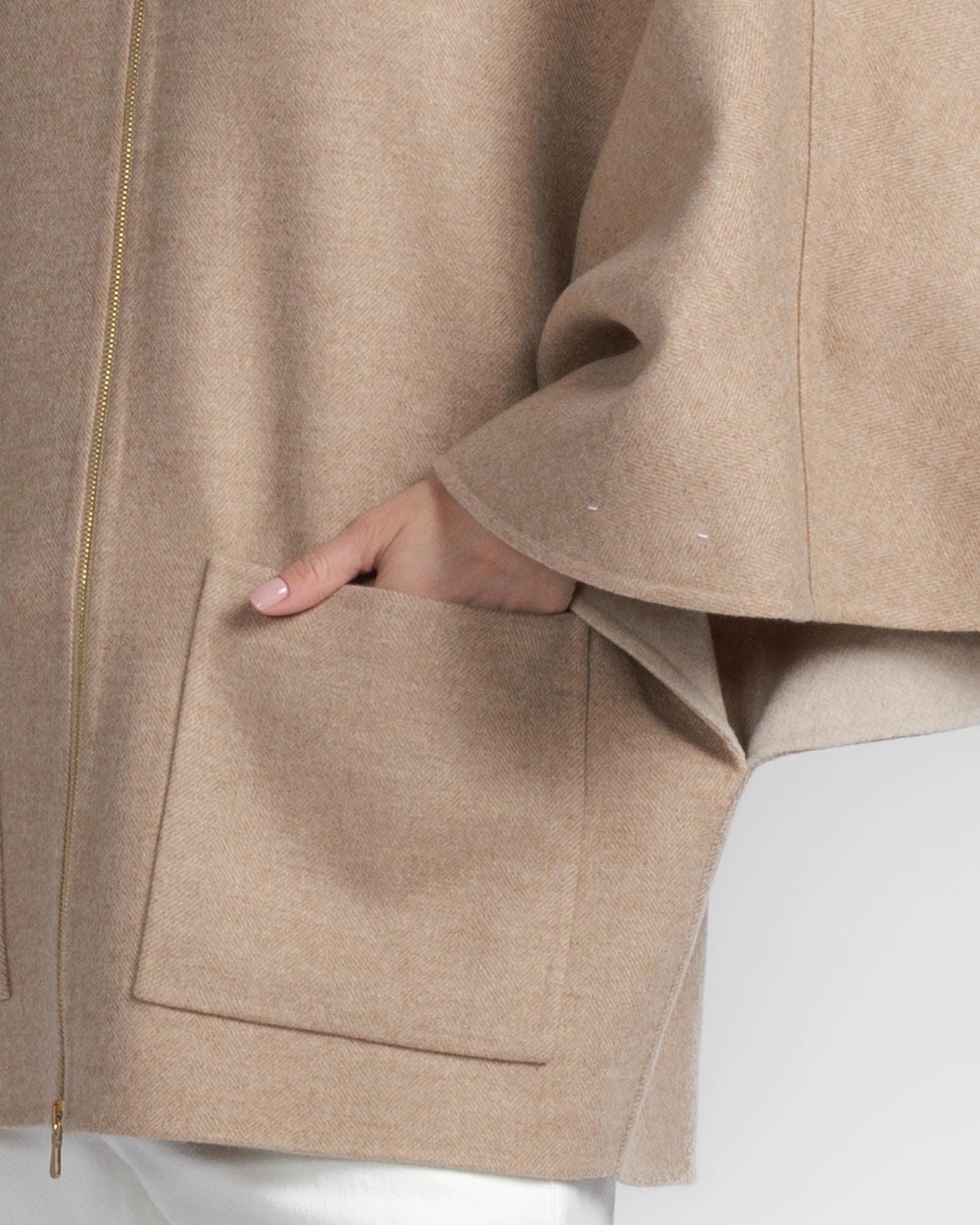Wide Sleeve Zip Top