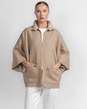 Wide Sleeve Zip Top