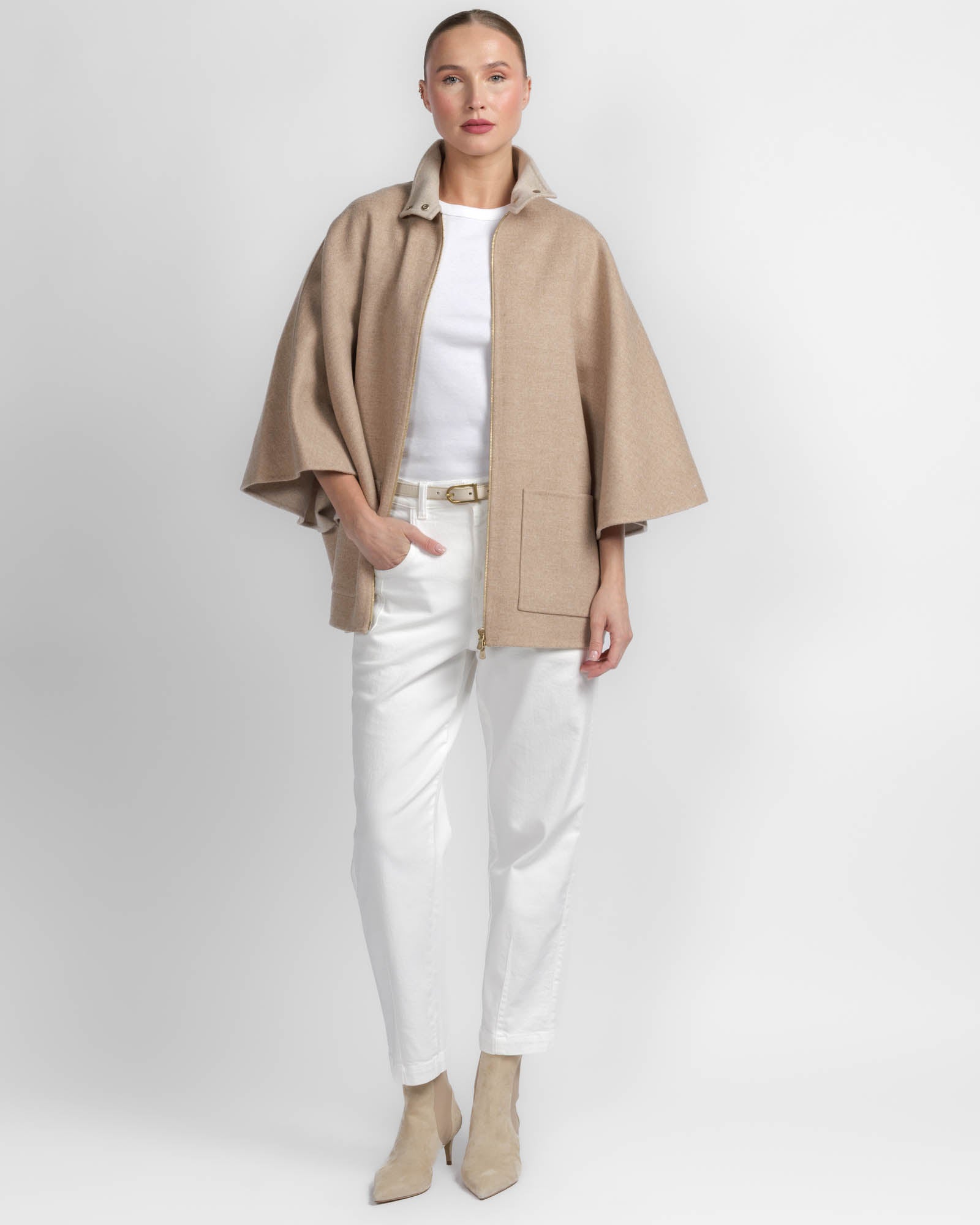 Wide Sleeve Zip Top