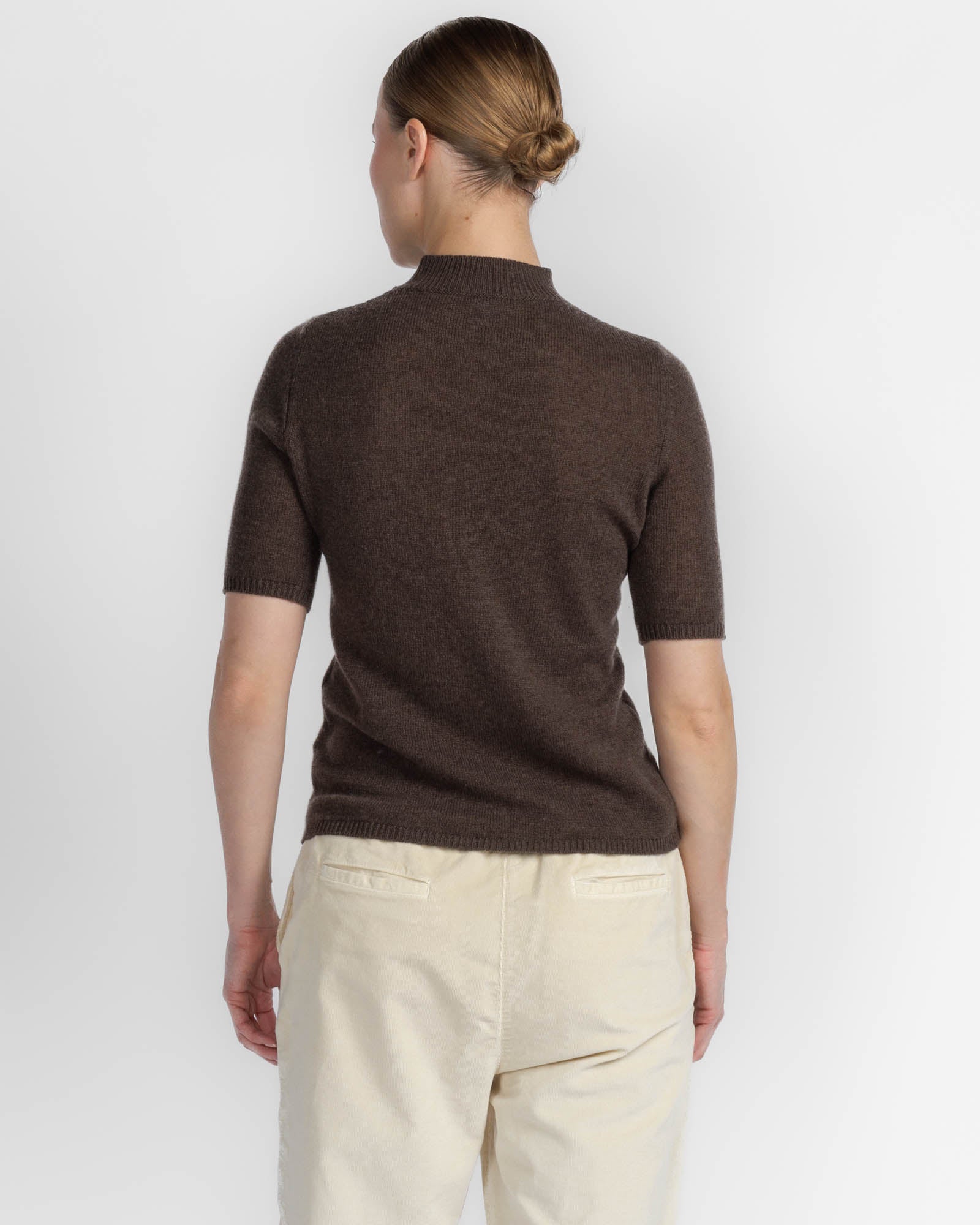 Mock Neck Short Sleeve Sweater