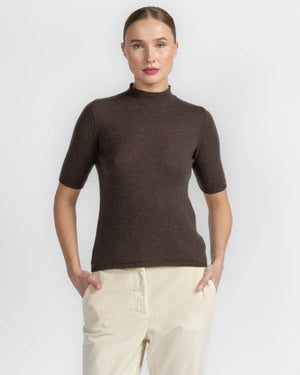 Mock Neck Short Sleeve Sweater