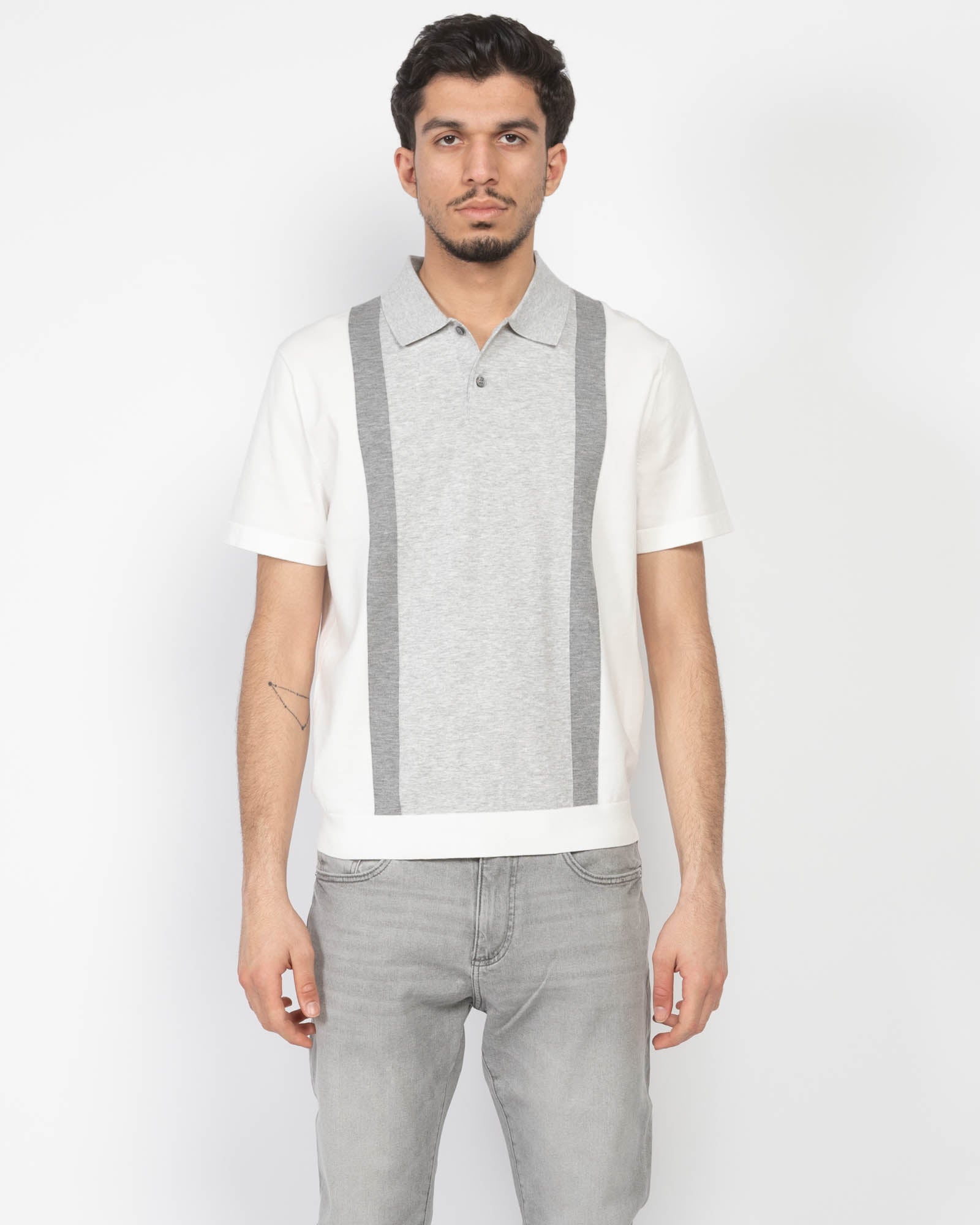 Polo à manches courtes en intarsia