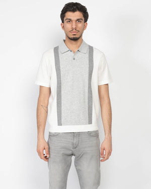 Polo à manches courtes en intarsia