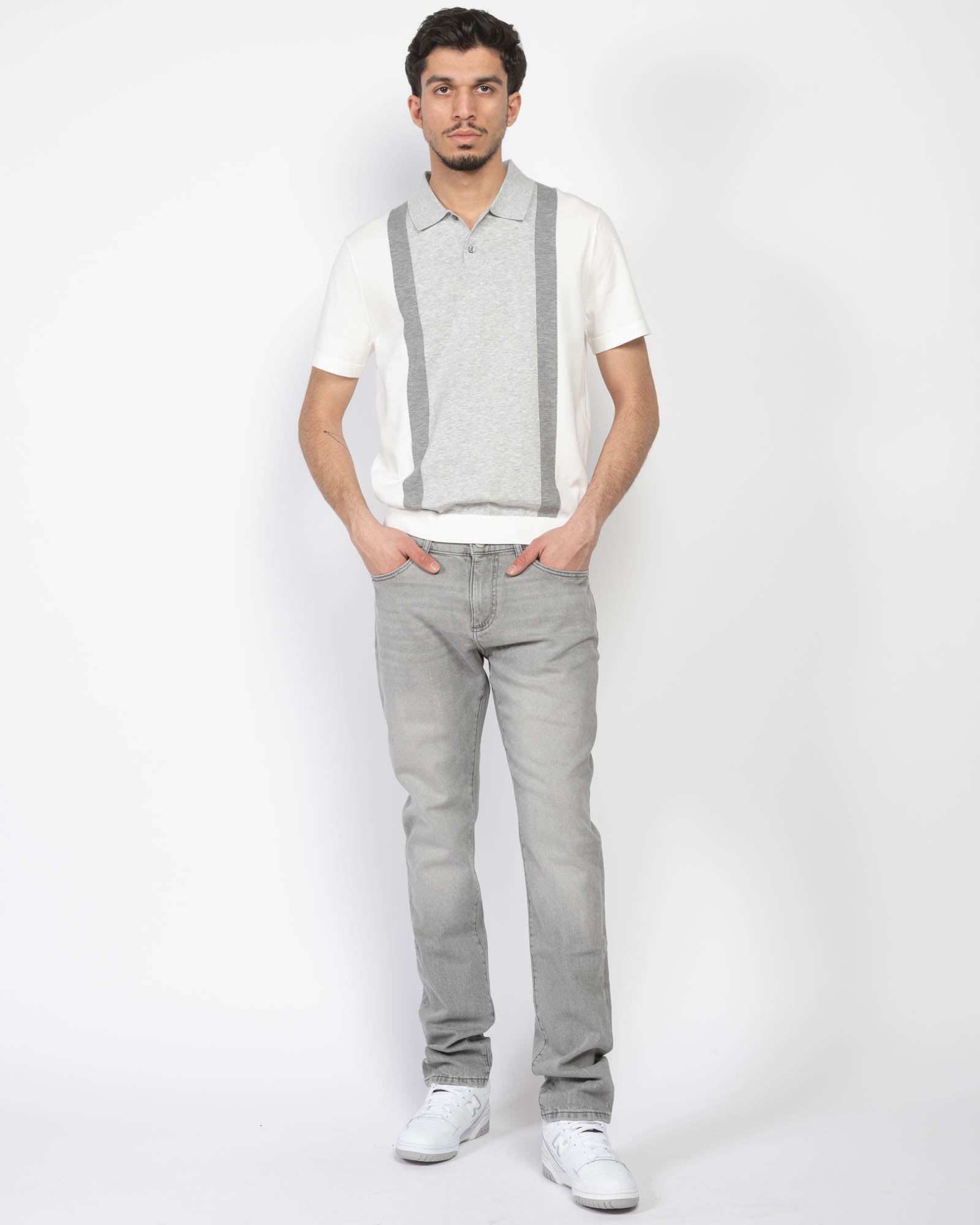 Polo à manches courtes en intarsia