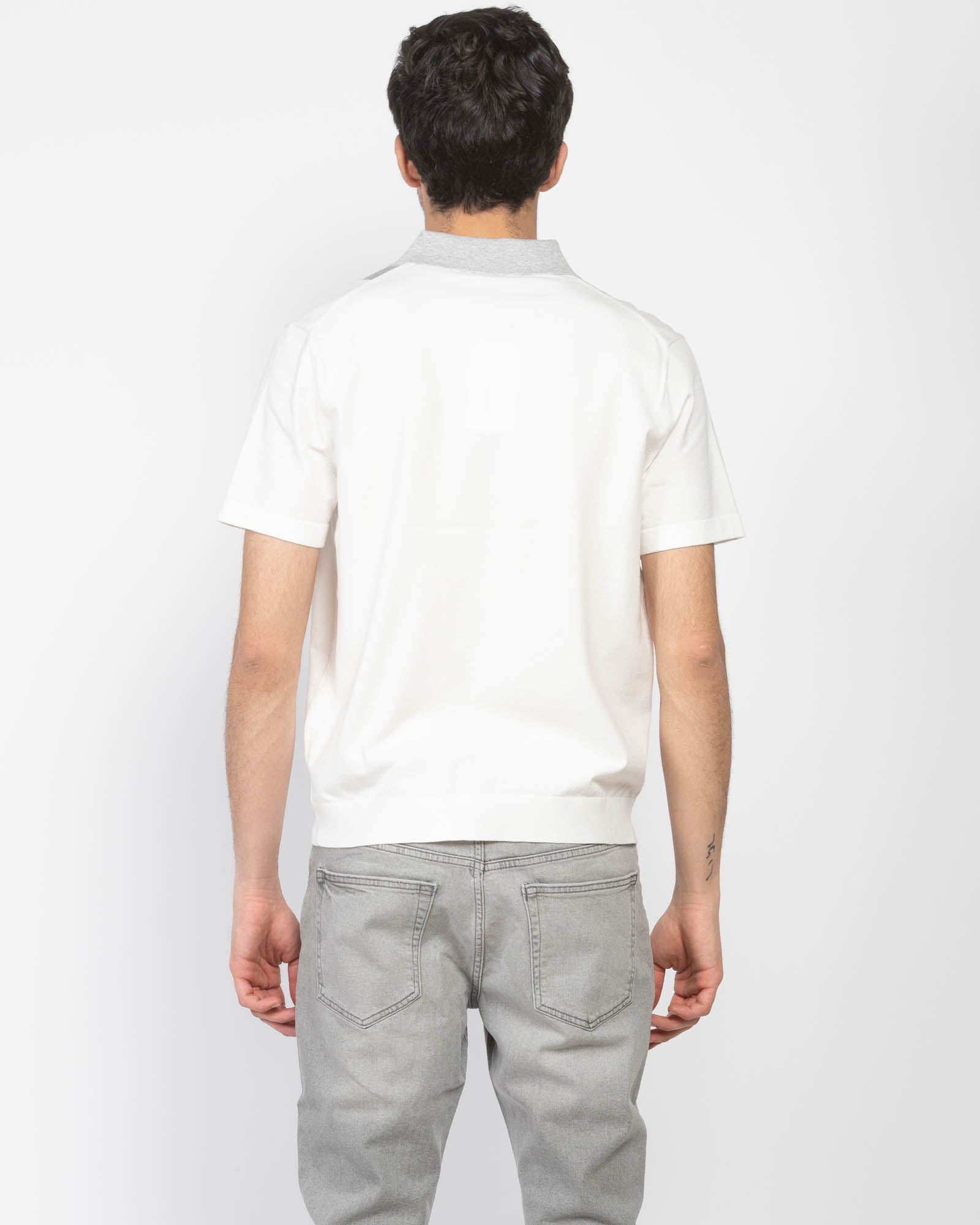 Polo à manches courtes en intarsia