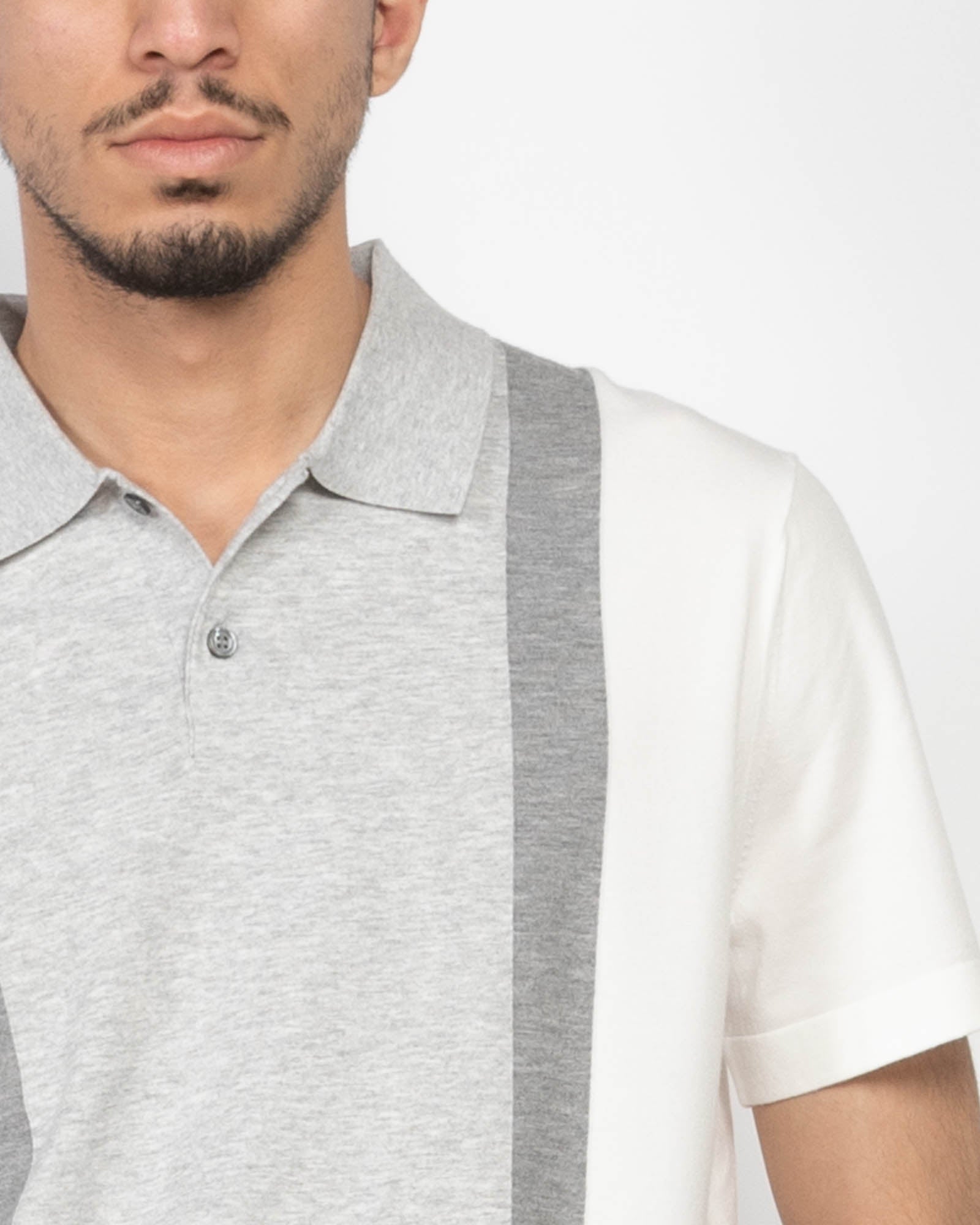 Polo à manches courtes en intarsia