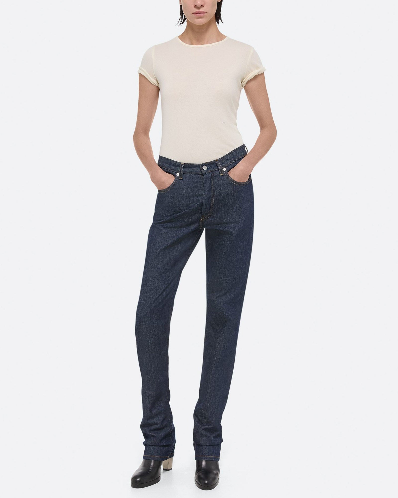 HELMUT LANG Short Sleeve Rib Tee