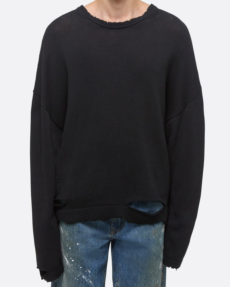 Distressed sweater black best sale