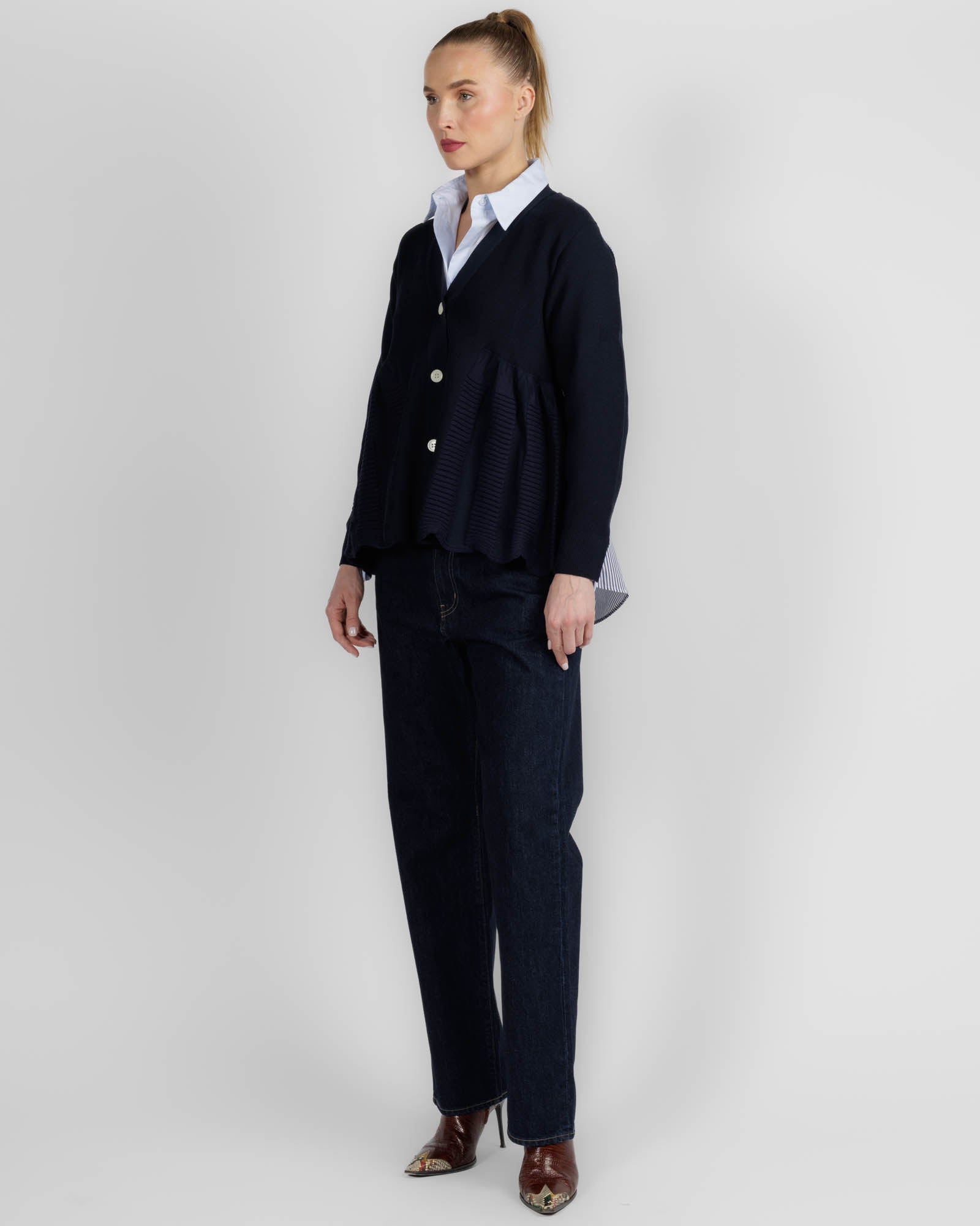 Wavy Flared Cardigan