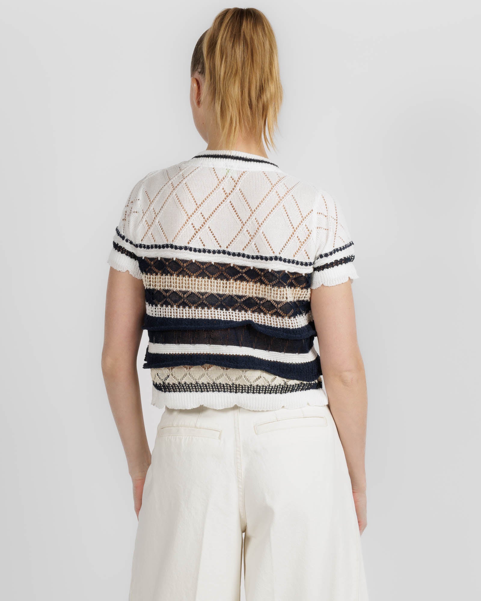 Crazy Short Sleeve Knit Basque