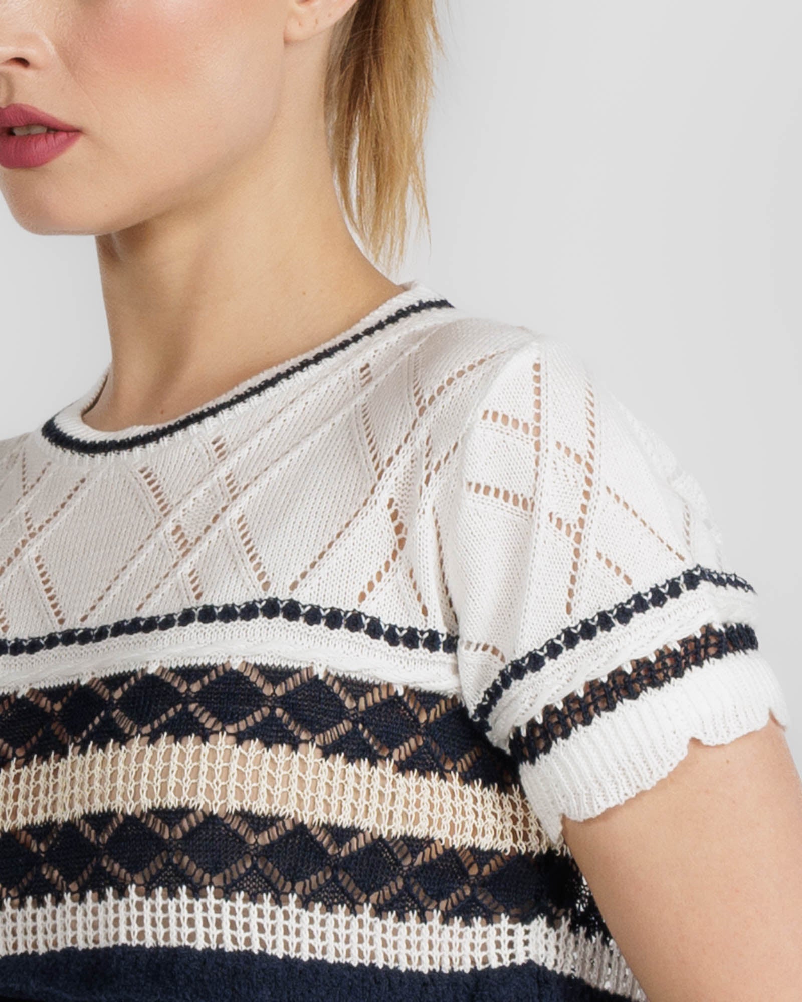 Crazy Short Sleeve Knit Basque