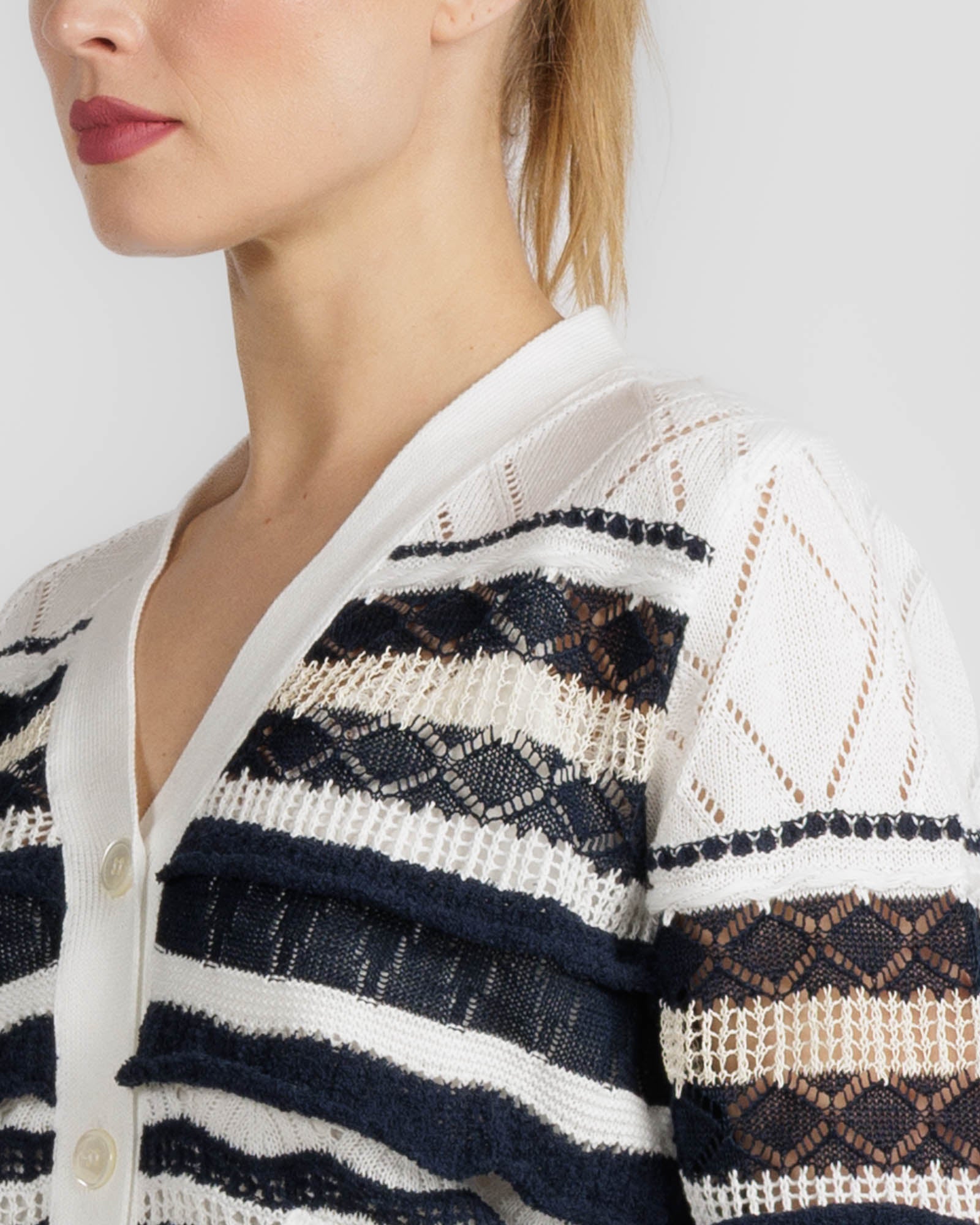 Crazy Knit Basque Cardigan