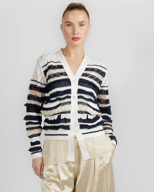 Crazy Knit Basque Cardigan