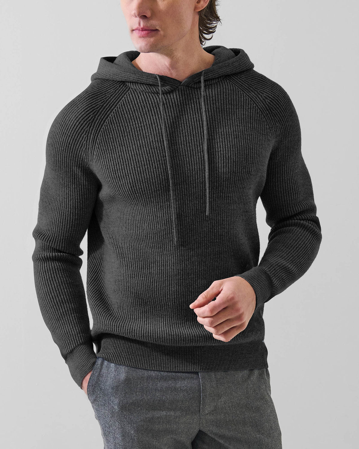 12Gg Merino Ribbed Hoodie
