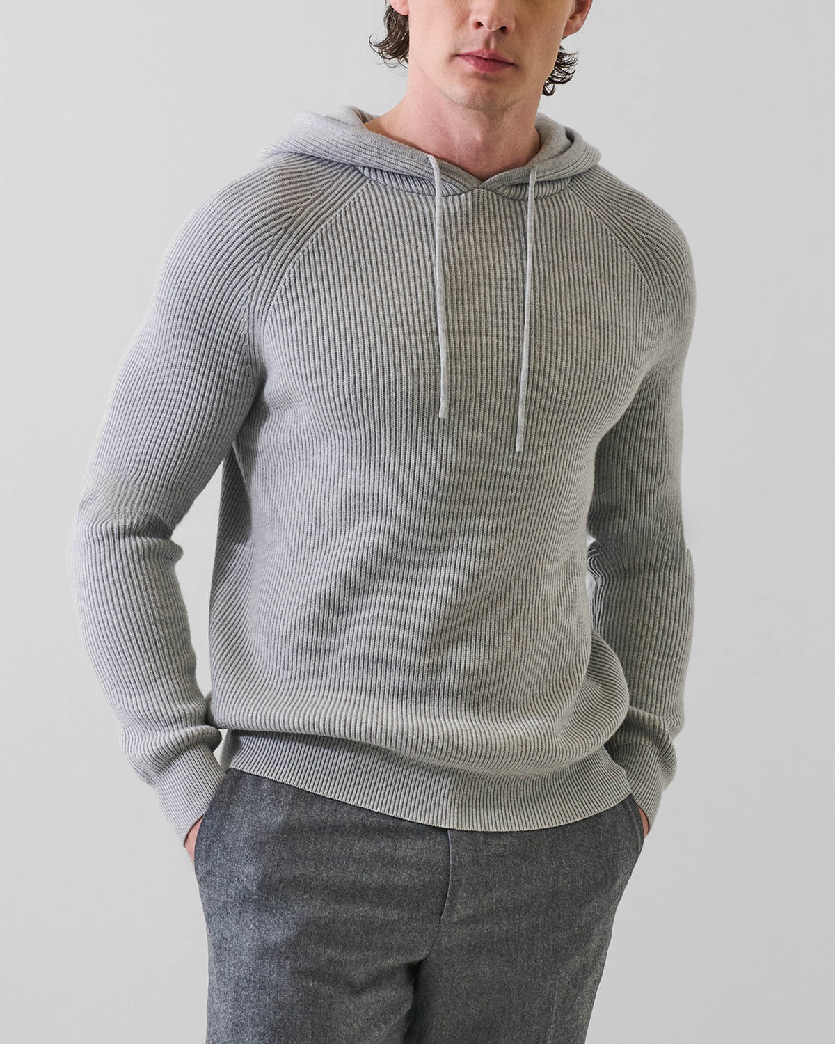 12Gg Merino Ribbed Hoodie