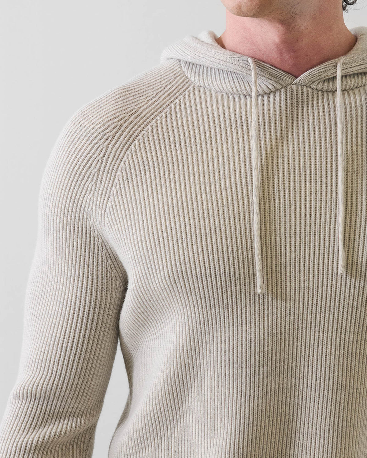 Merino Ribbed Hoodie