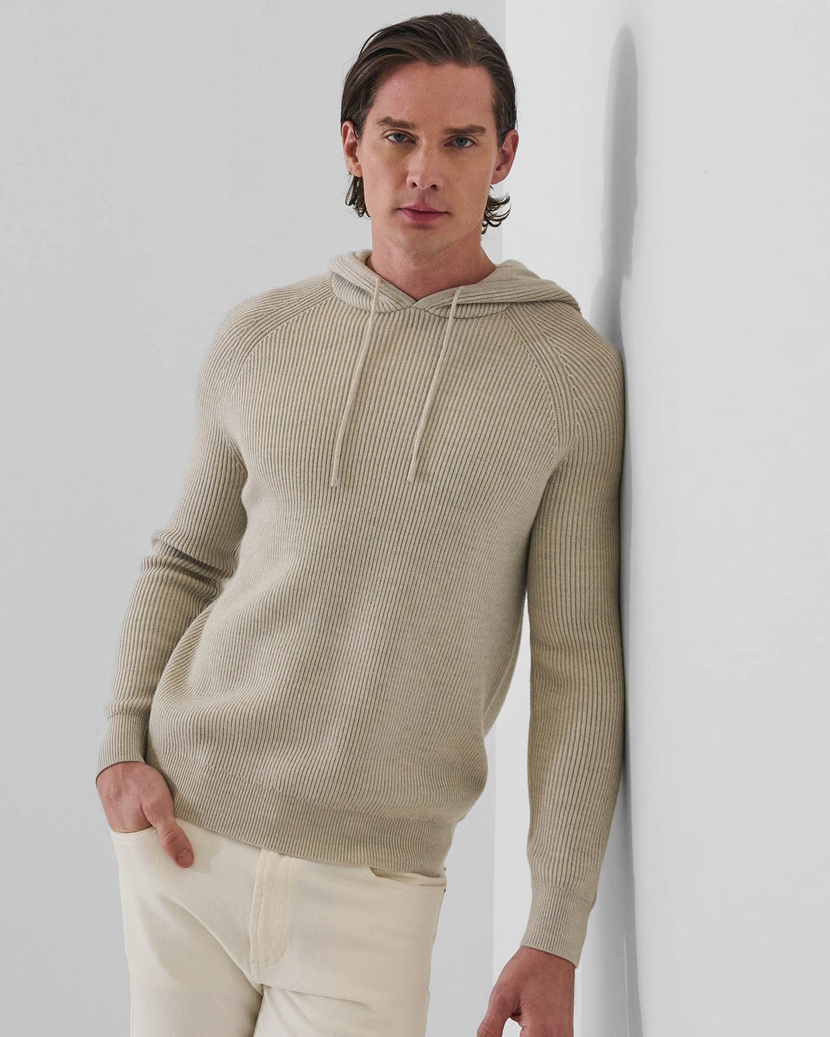 Merino Ribbed Hoodie