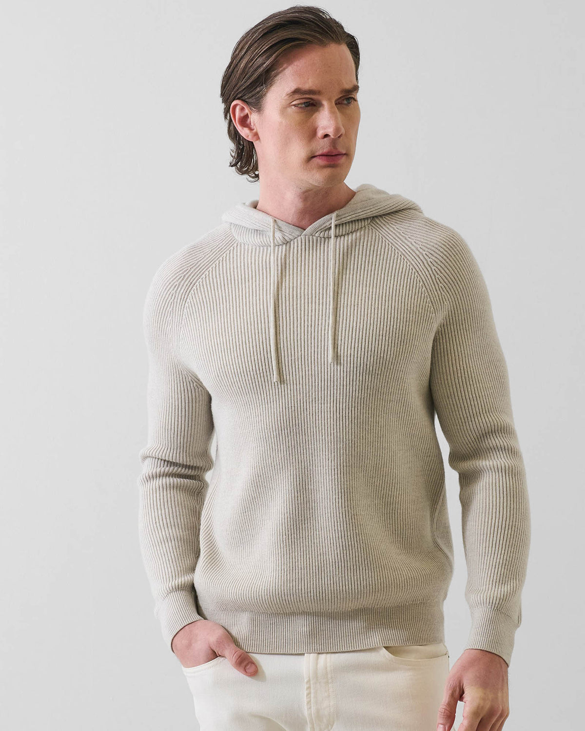 Merino Ribbed Hoodie