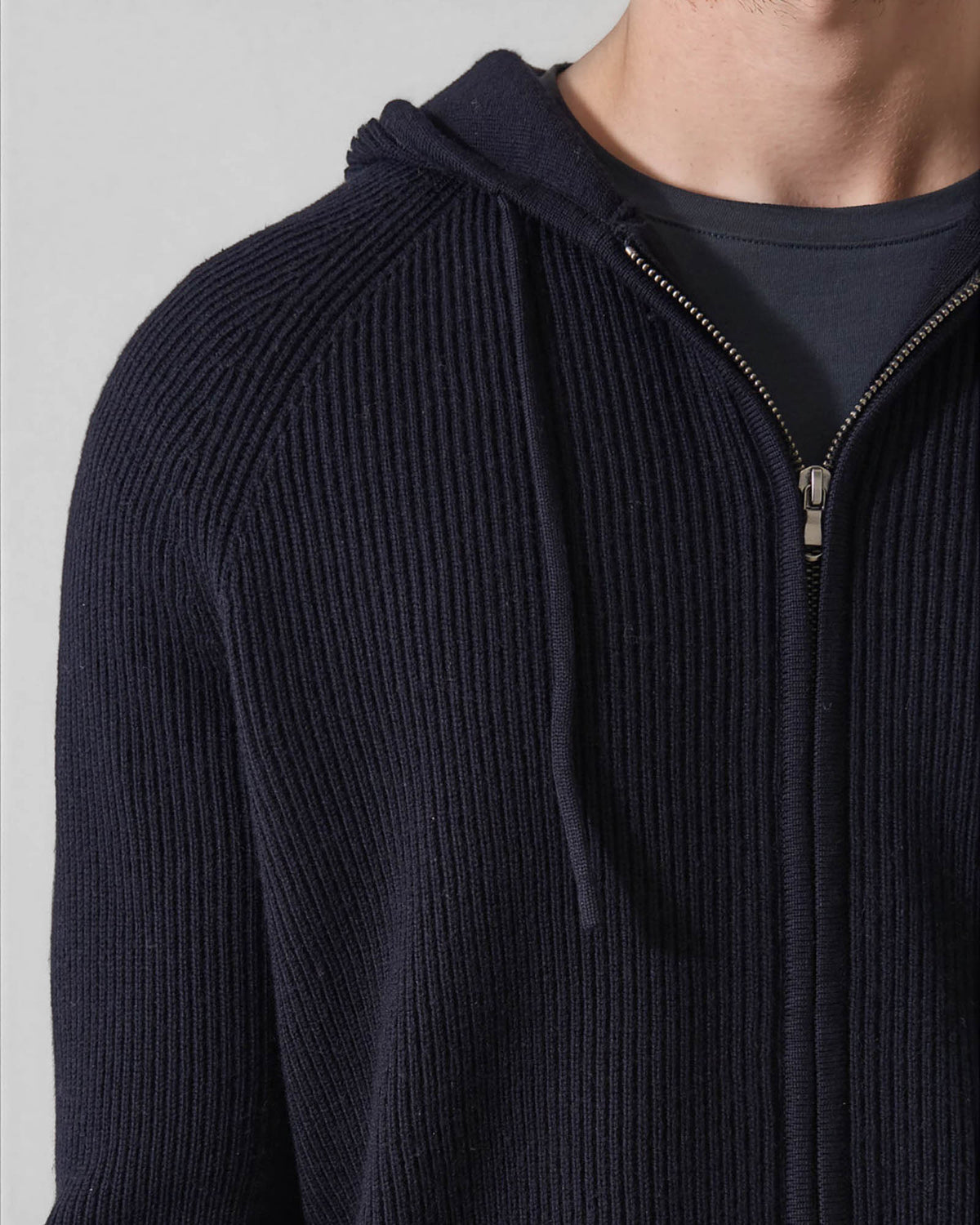 Rib Zip Hoodie