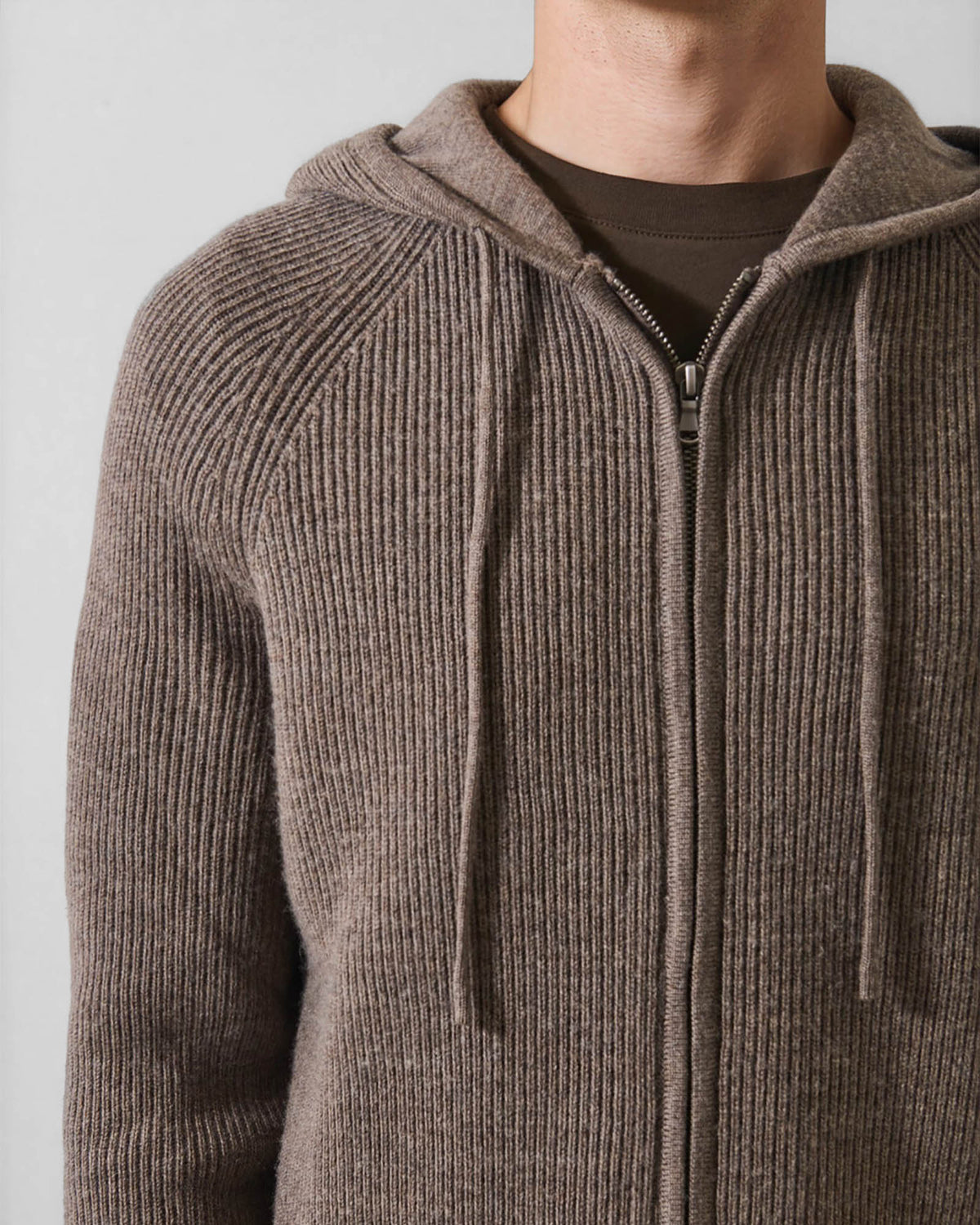 Ribbed Zip Hoodie