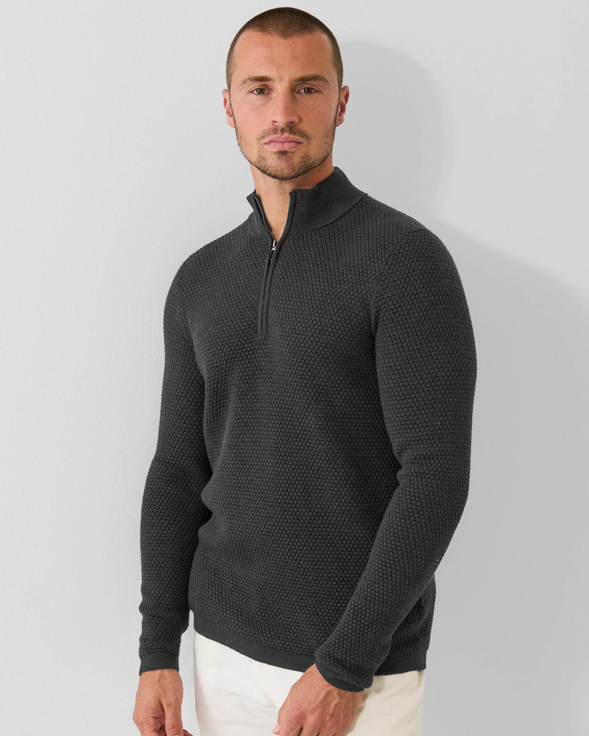 Bubble Zip Mock Sweater