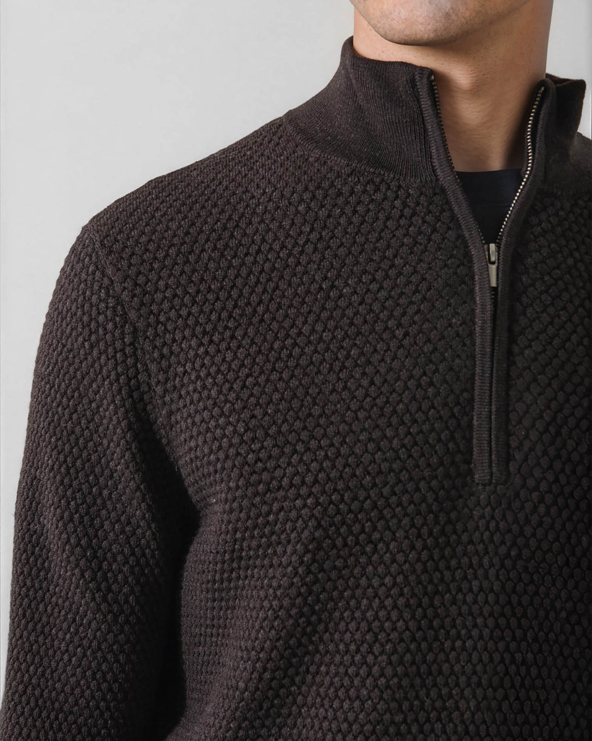 Bubble Zip Mock Sweater