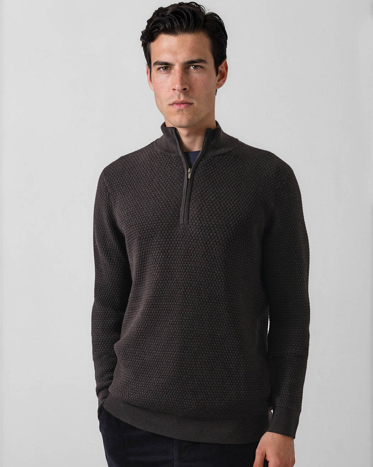 Bubble Zip Mock Sweater