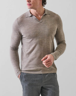Long Sleeve Open Polo Sweater