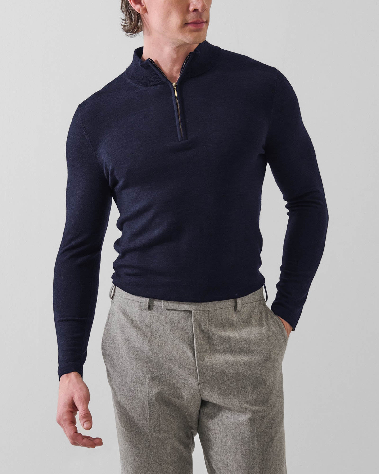 Long Sleeve Zip Mock Sweater
