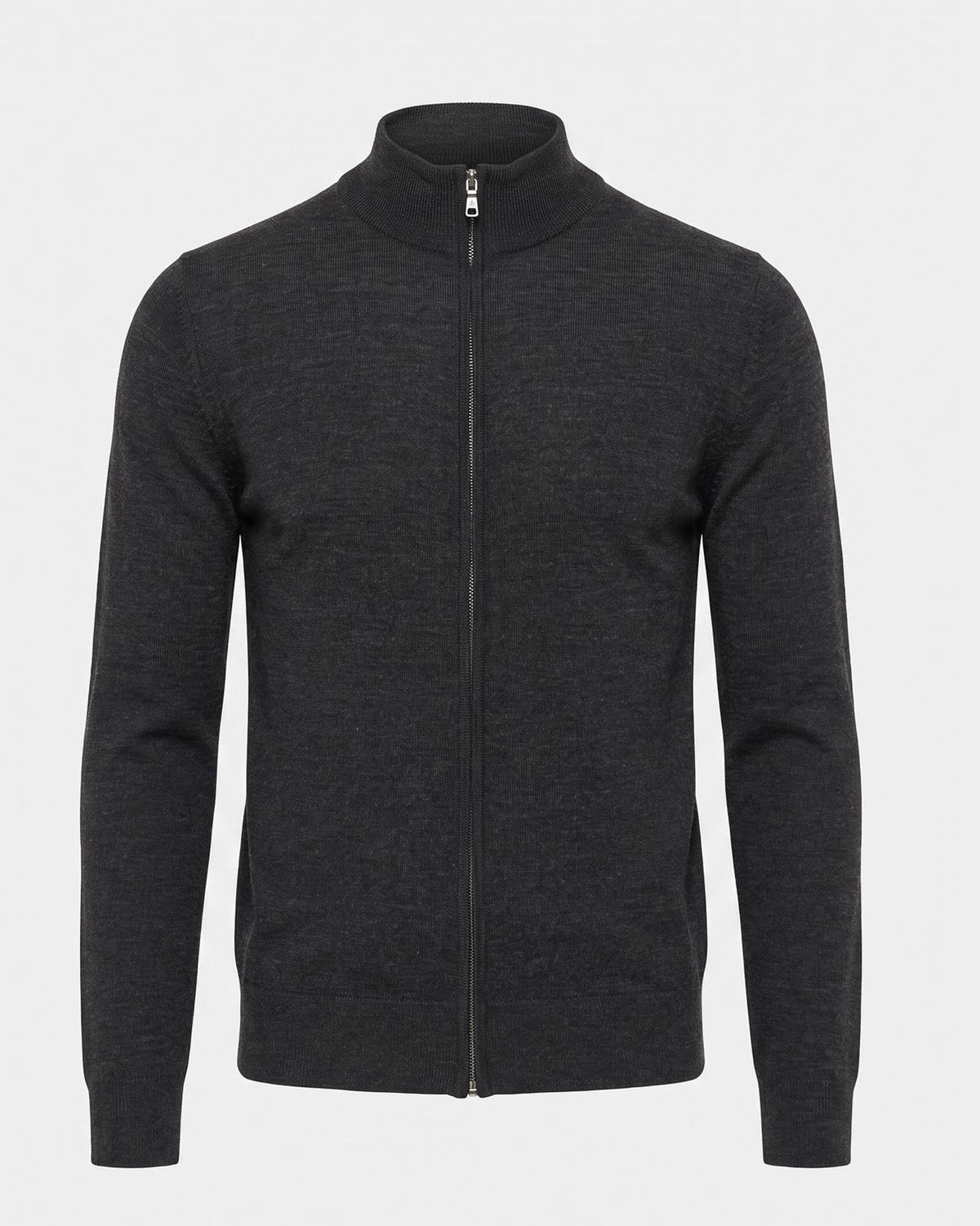 Merino Full Zip Mock Neck
