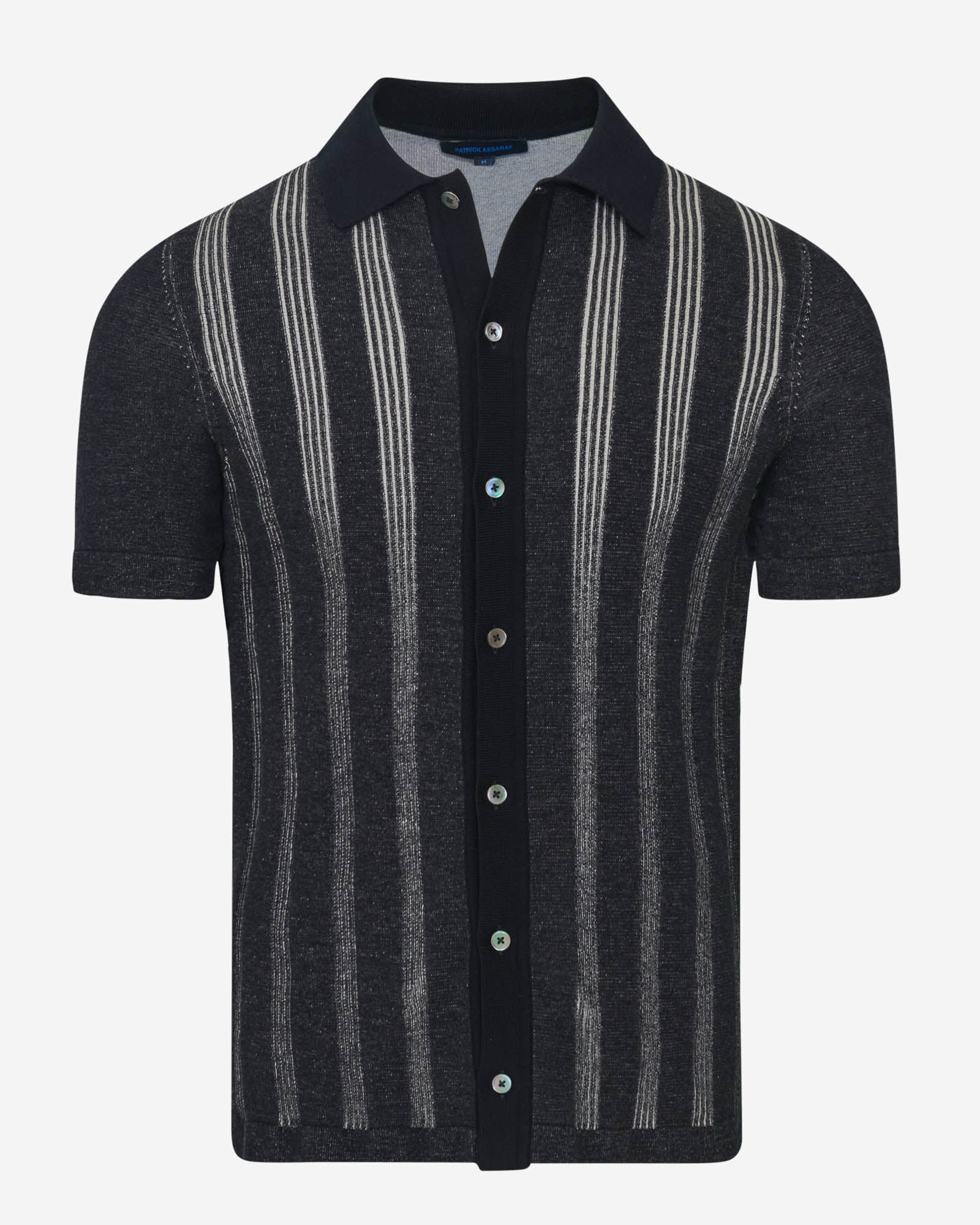 Cotton Textured Button Up Knit Shirt