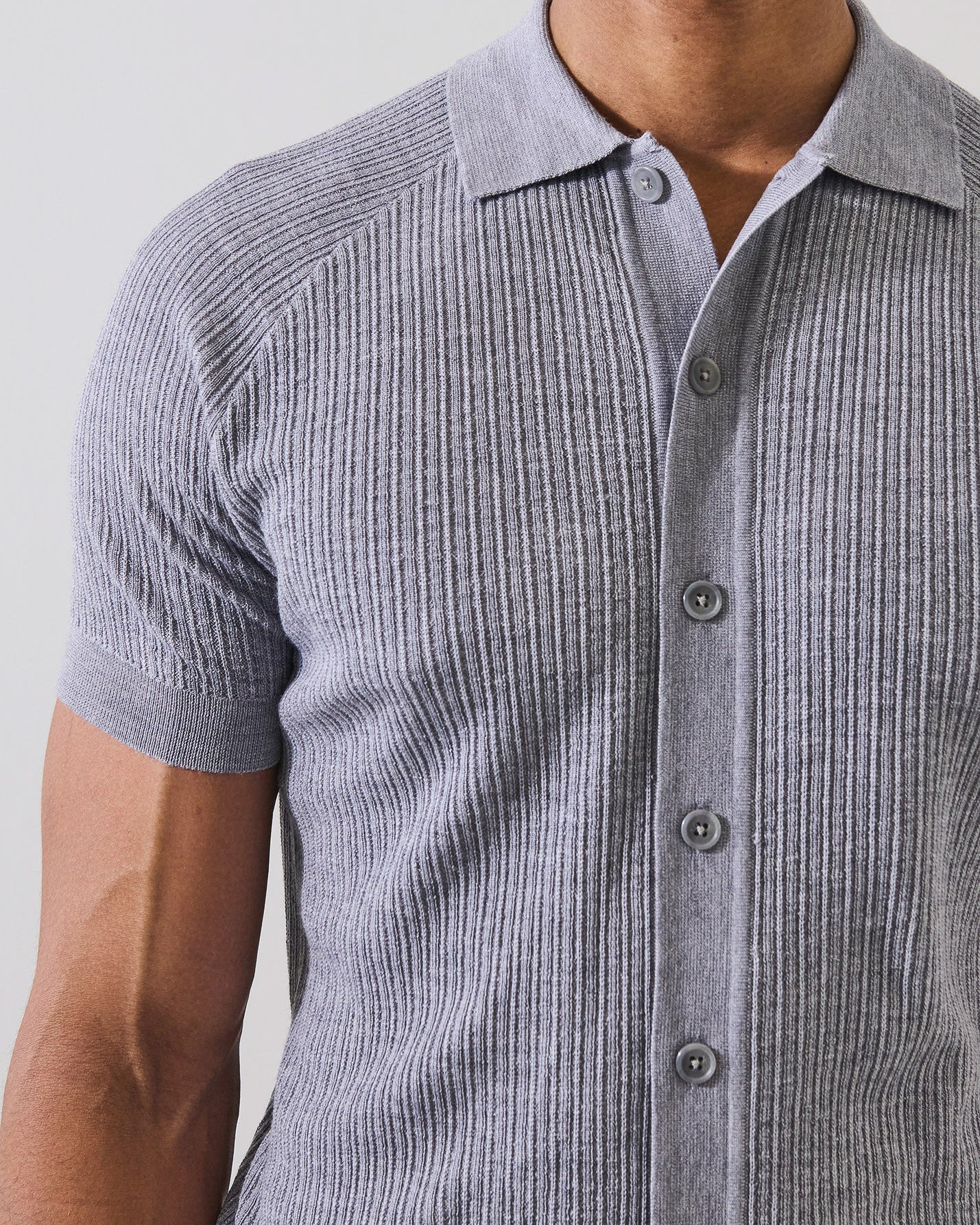 Merino Silk Textured Knit Shirt