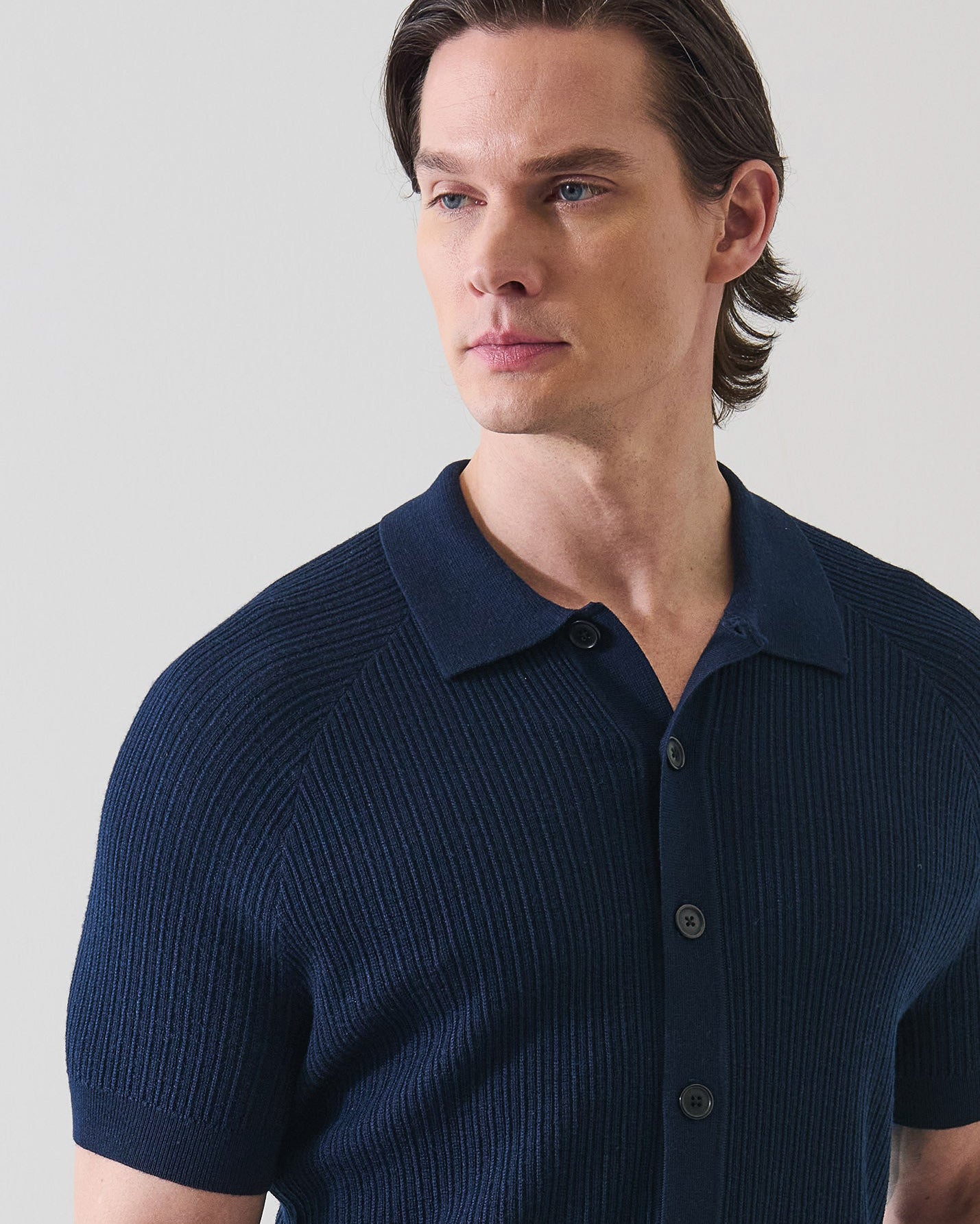 Merino Silk Textured Knit Shirt