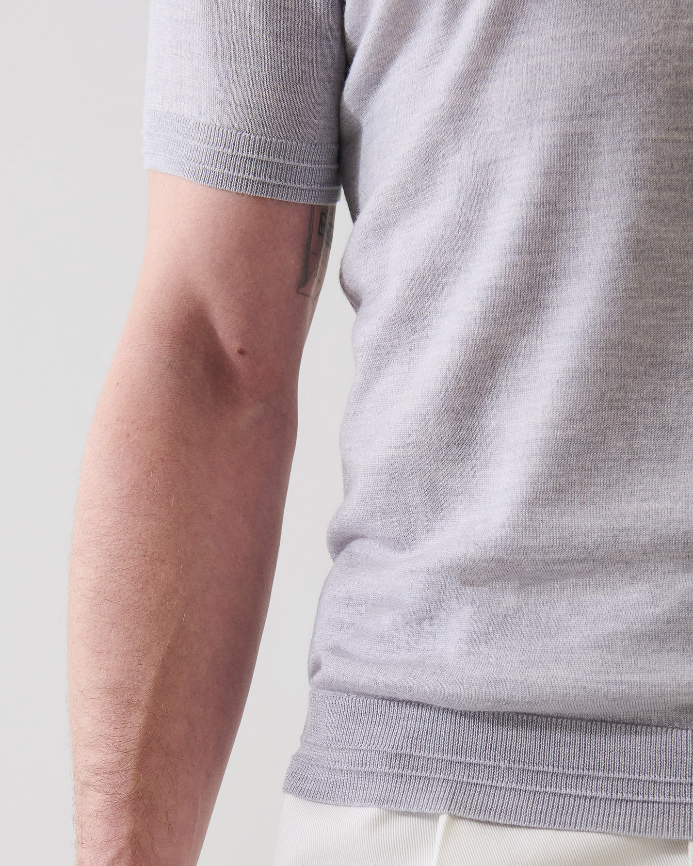 Merino Silk Tipped Crewneck Sweater