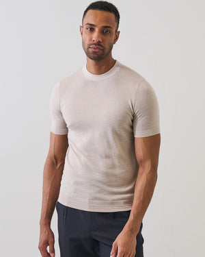 Merino Silk Tipped Crewneck Sweater