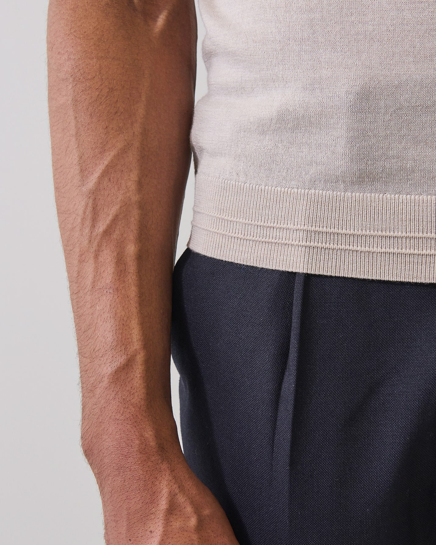 Merino Silk Tipped Crewneck Sweater