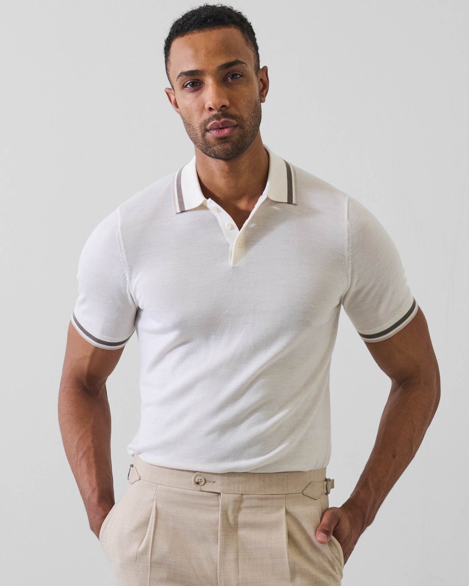 Merino Silk Tipped Polo