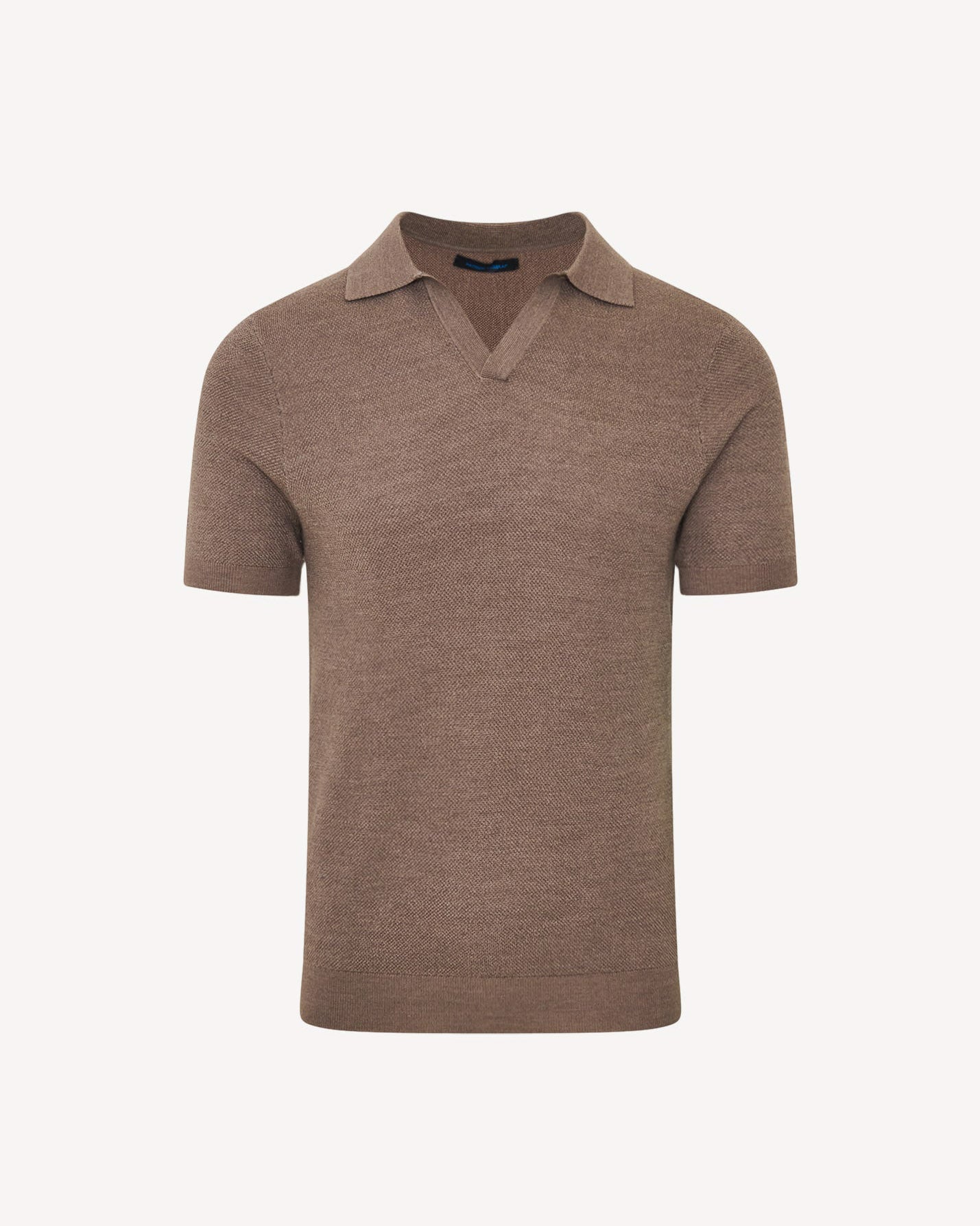 Merino Wool-Silk Birds-Eye Stitch Polo