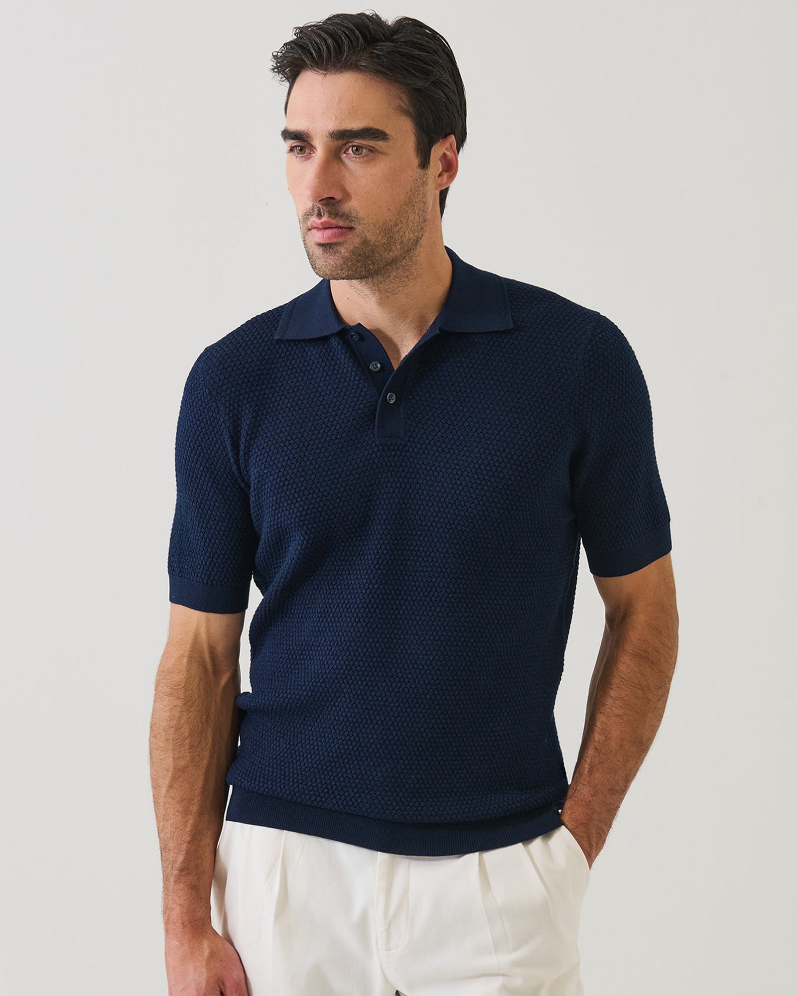 Bubble Stitch Polo Shirt