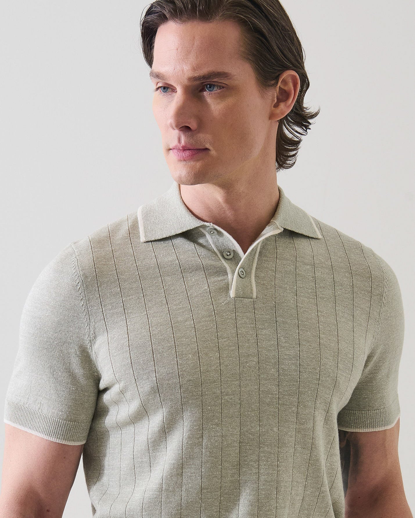 Merino Linen Drop Needle Polo