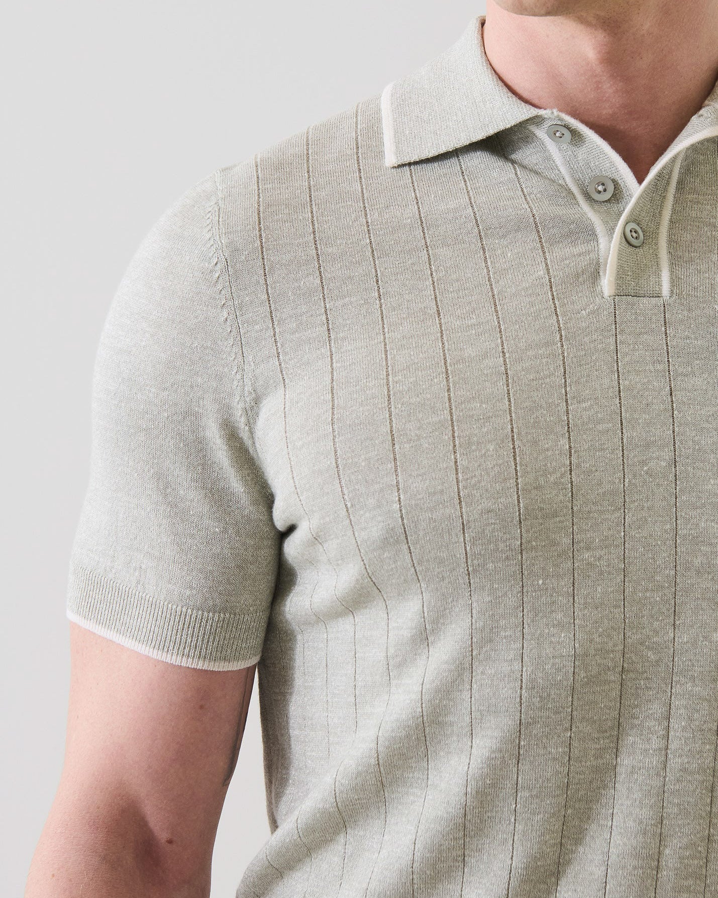 Merino Linen Drop Needle Polo