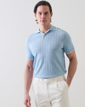Merino Linen Drop Needle Polo