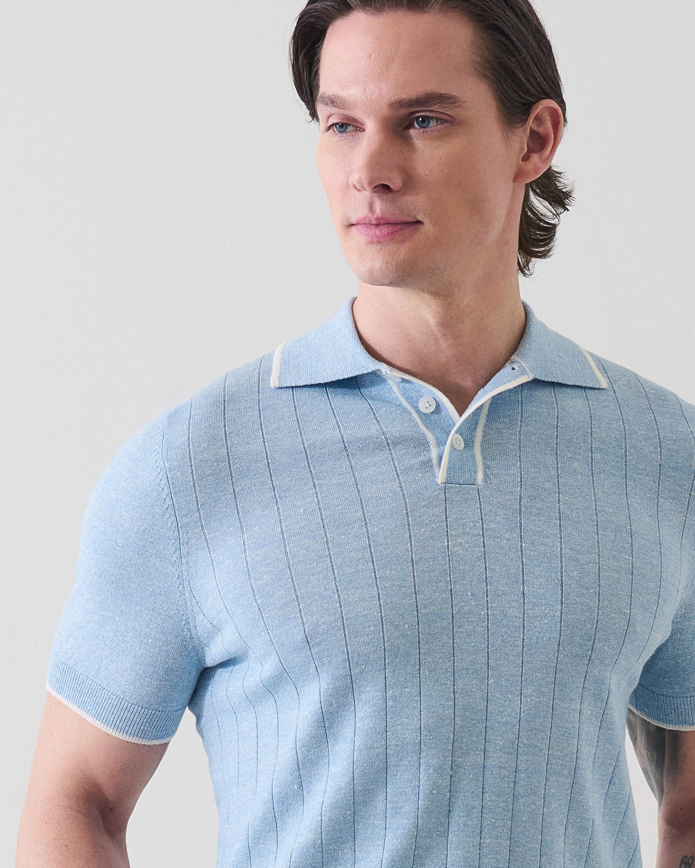 Merino Linen Drop Needle Polo