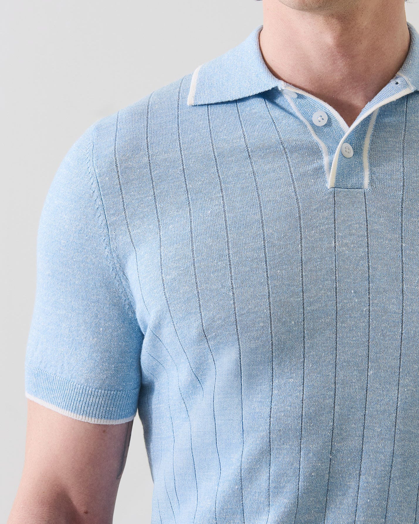 Merino Linen Drop Needle Polo