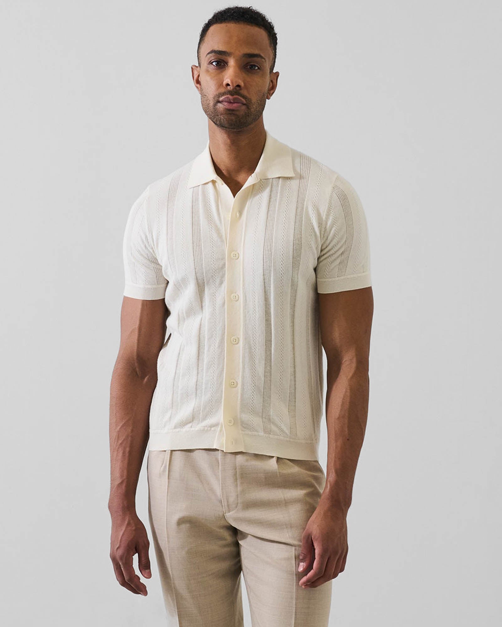 Cotton Cashmere Knit Shirt