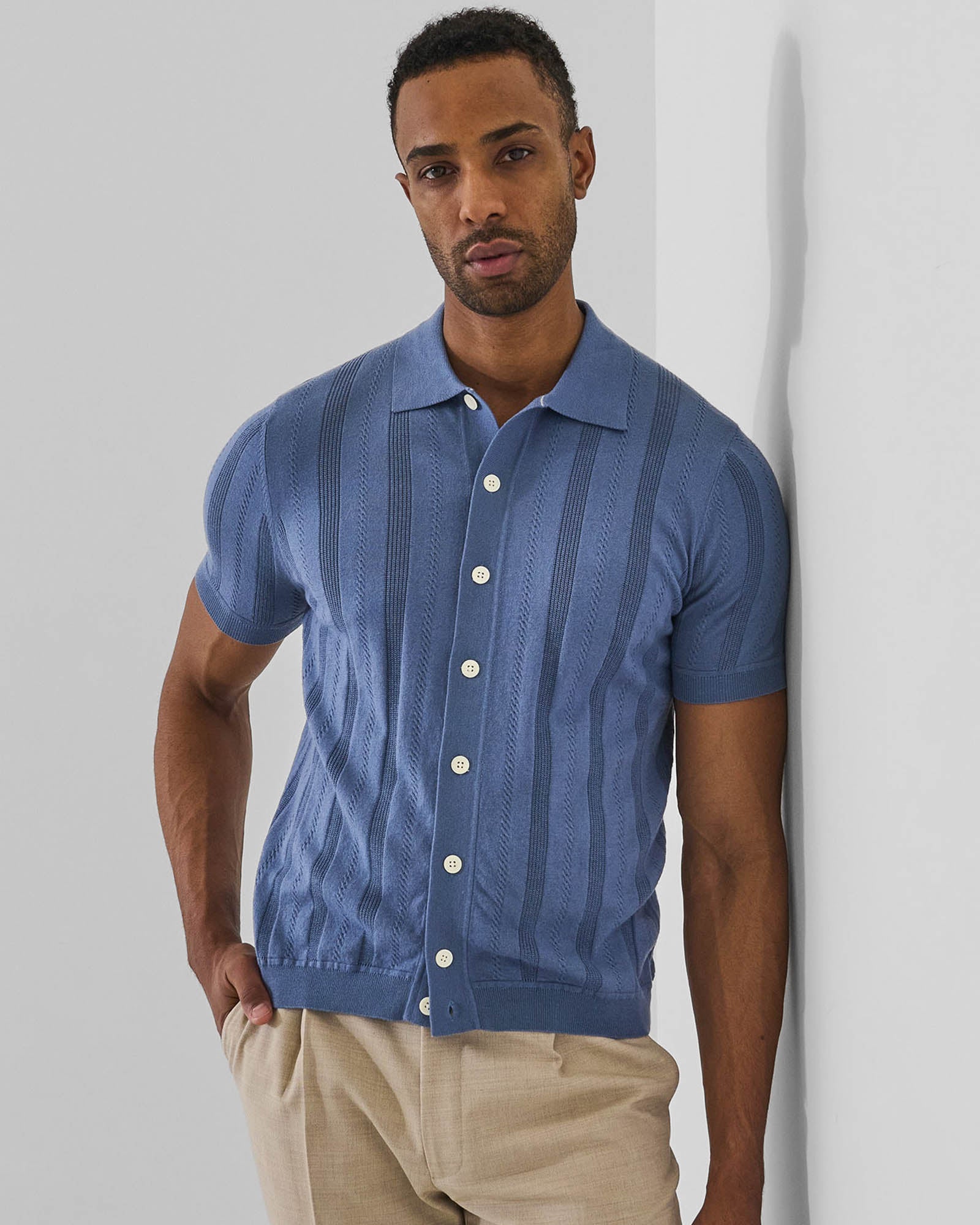 Cotton Cashmere Knit Shirt